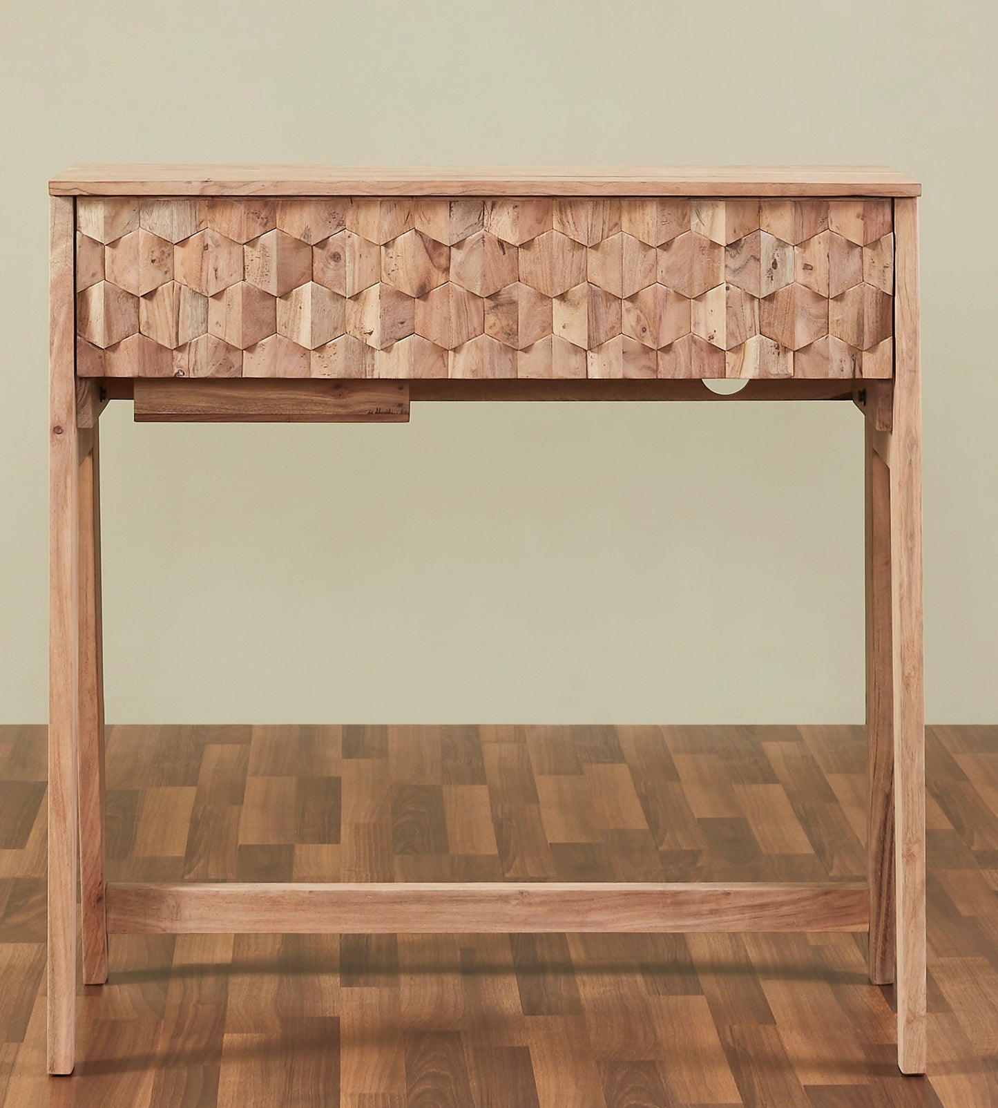 Origami Hardwood Desk in Natural Finish