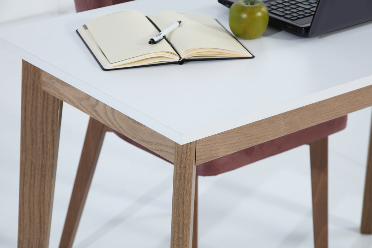 Doco Modern Contemporary Office Desk Oak and White