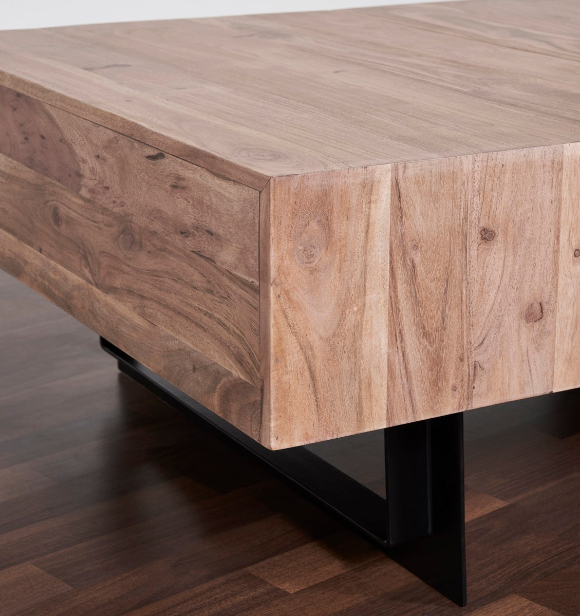 Coffee Table with Sliding Top in Natural Finish