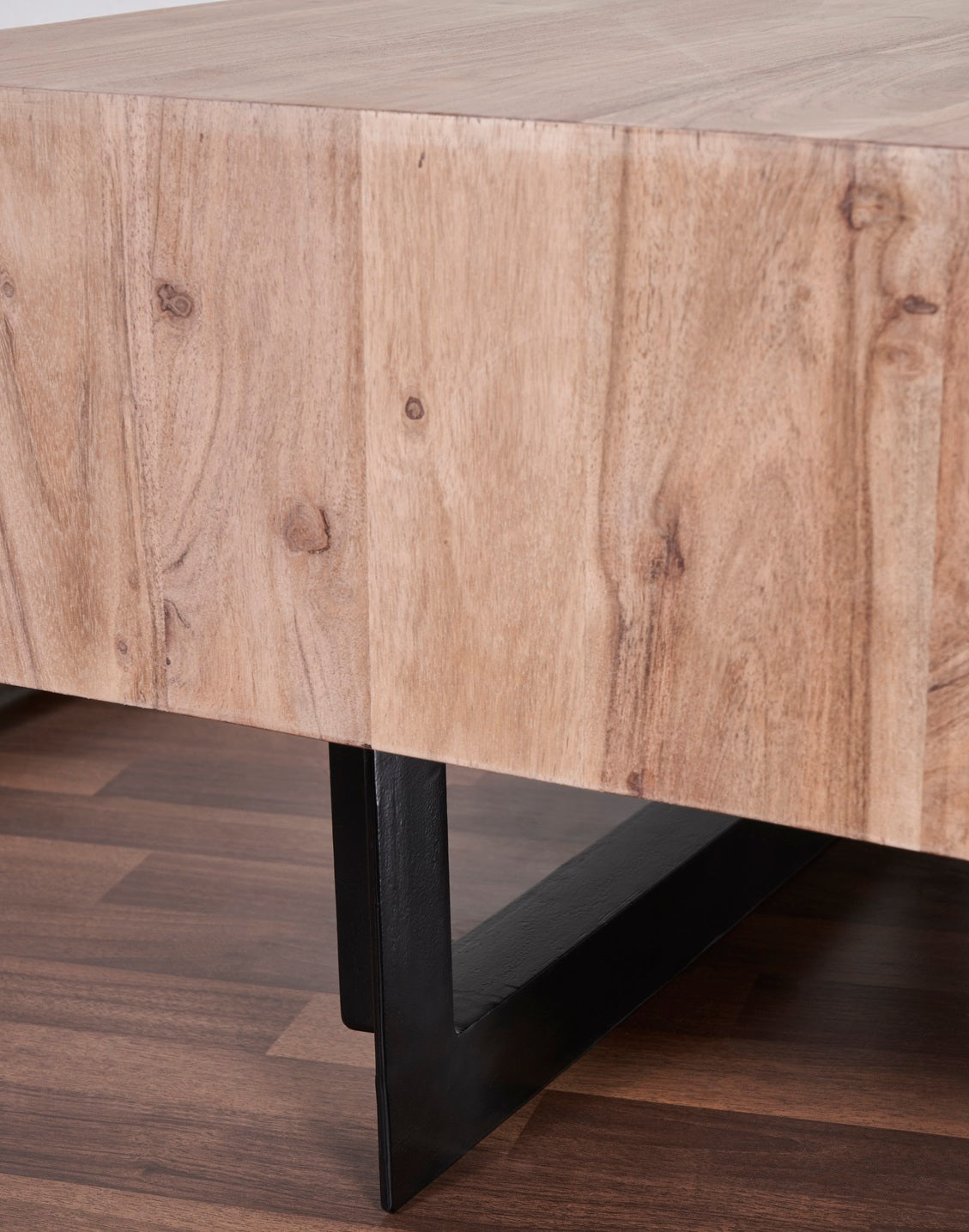 Coffee Table with Sliding Top in Natural Finish