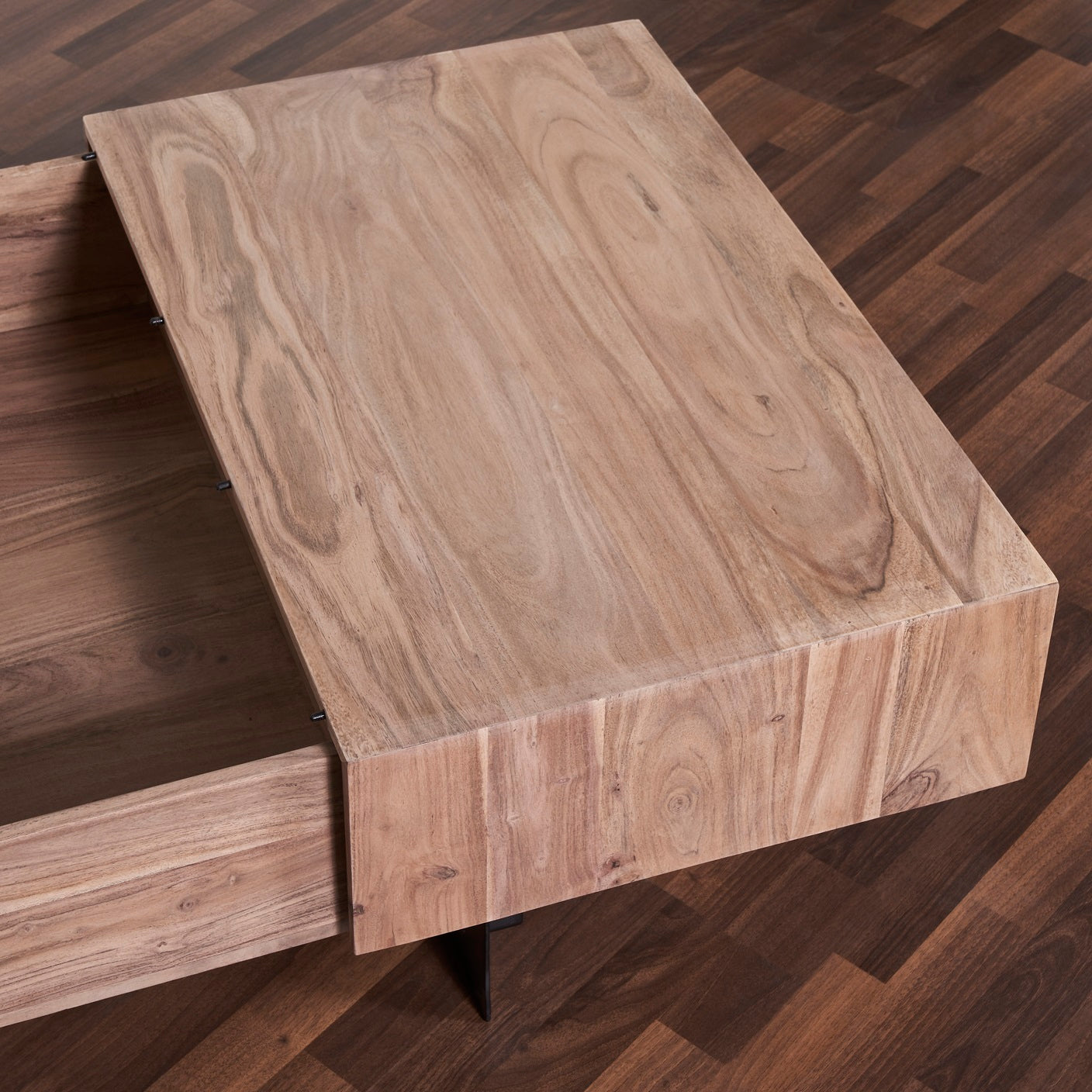 Coffee Table with Sliding Top in Natural Finish