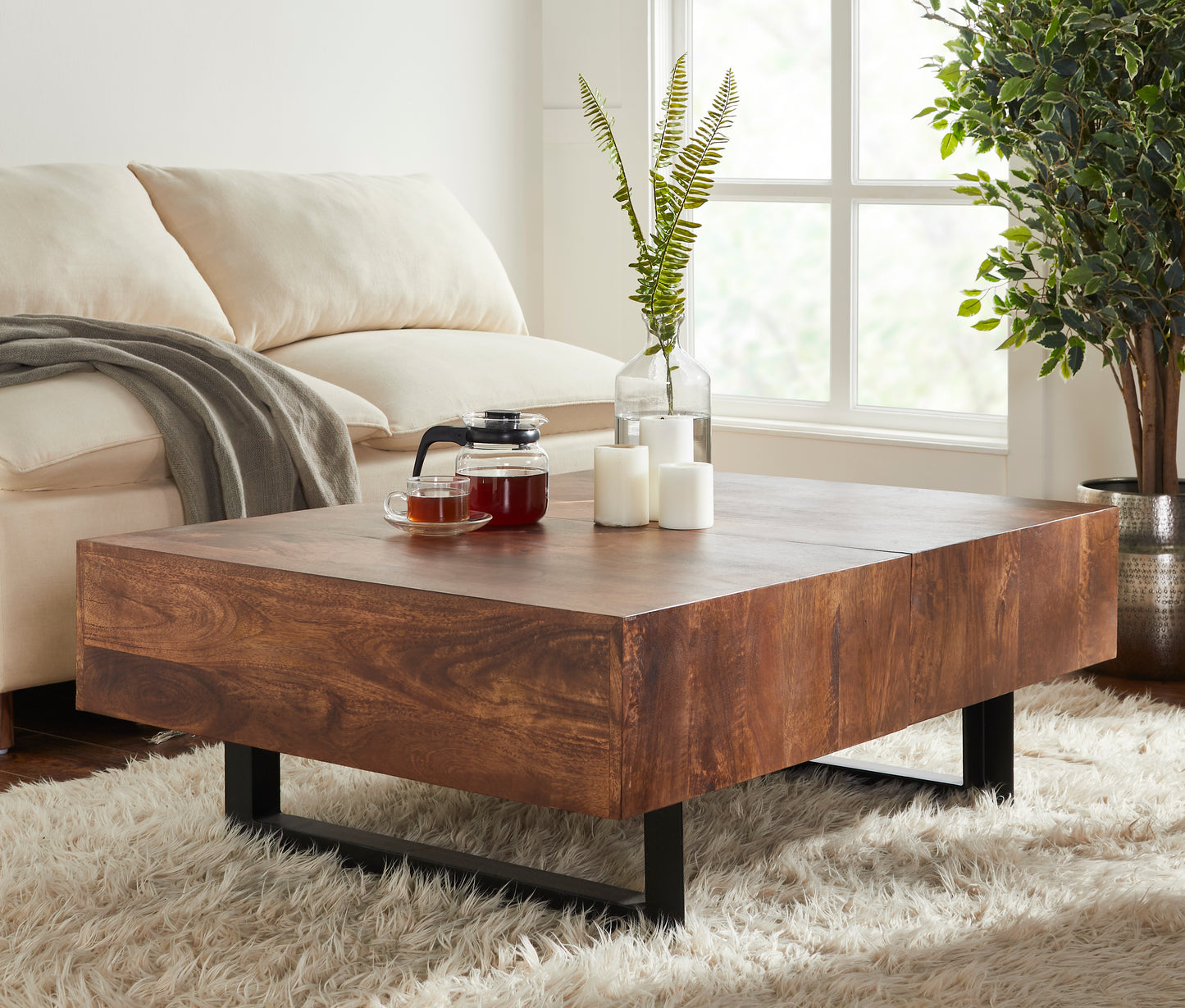 Coffee Table With Sliding Top Walnut