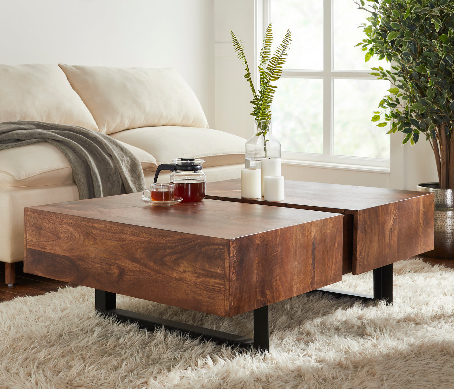 Coffee Table With Sliding Top Walnut