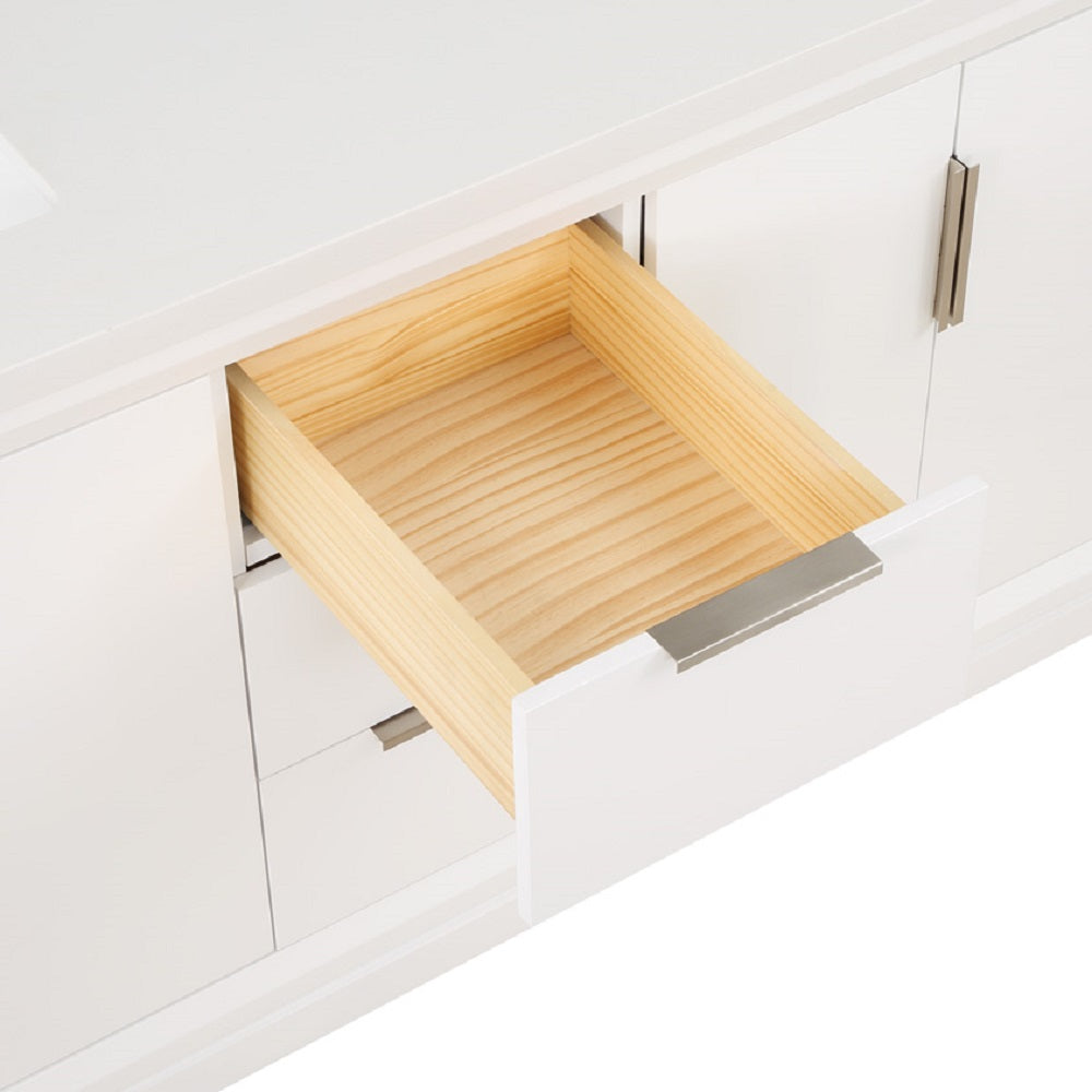 72 inch Solid Wood Double Sink Free-Standing Vanity with Quartz Countertop and Ceramic Sink in White