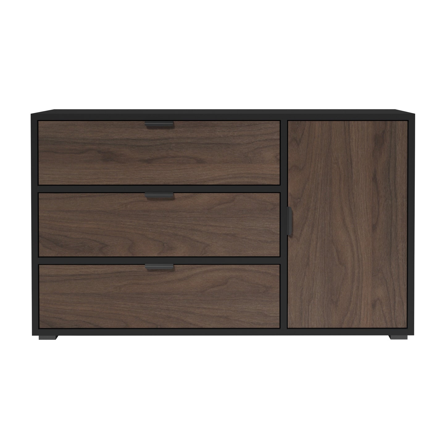 Shaker 3 Drawer Dresser for Bedroom, Black