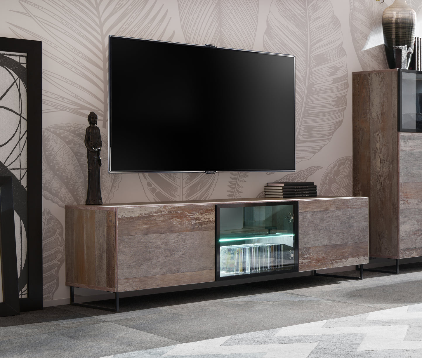 Ranch Modern Farmhouse TV Stand Entertainment Center with Storage