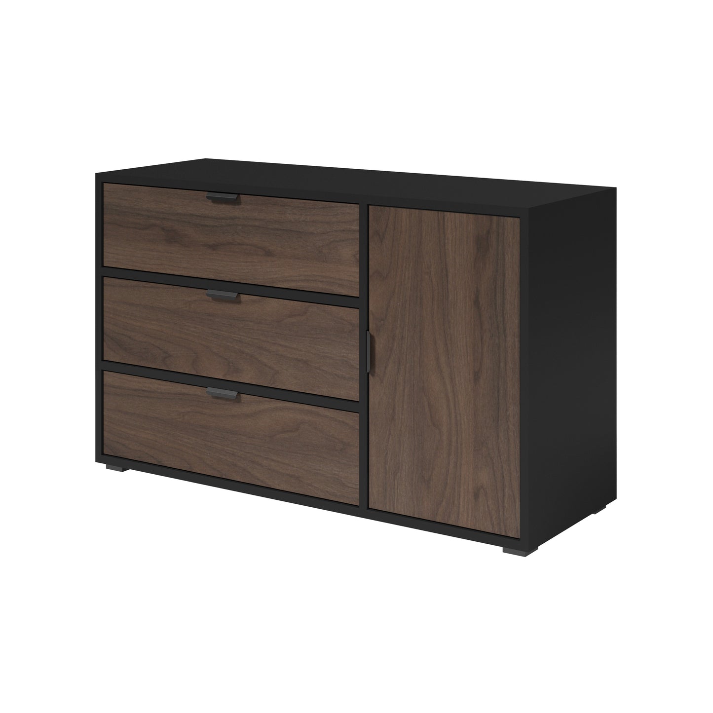 Shaker 3 Drawer Dresser for Bedroom, Black
