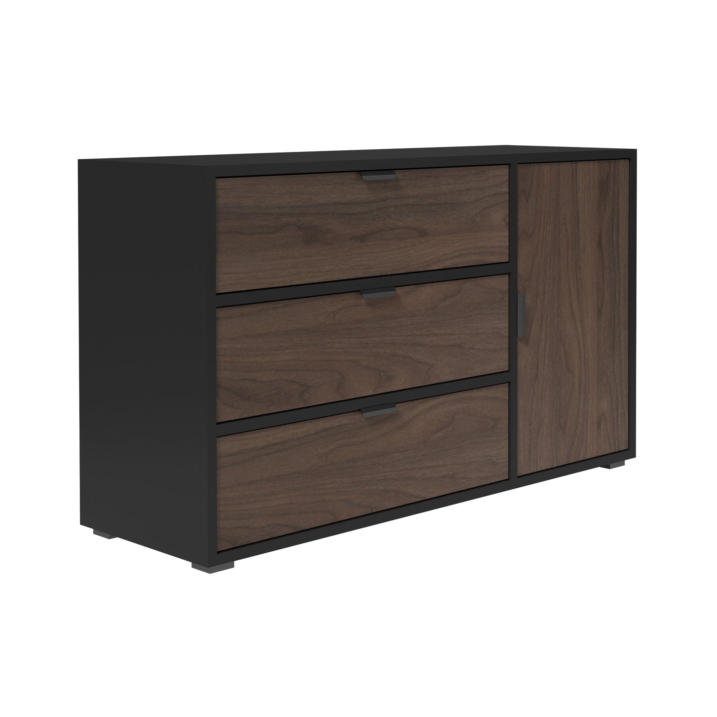 Shaker 3 Drawer Dresser for Bedroom, Black