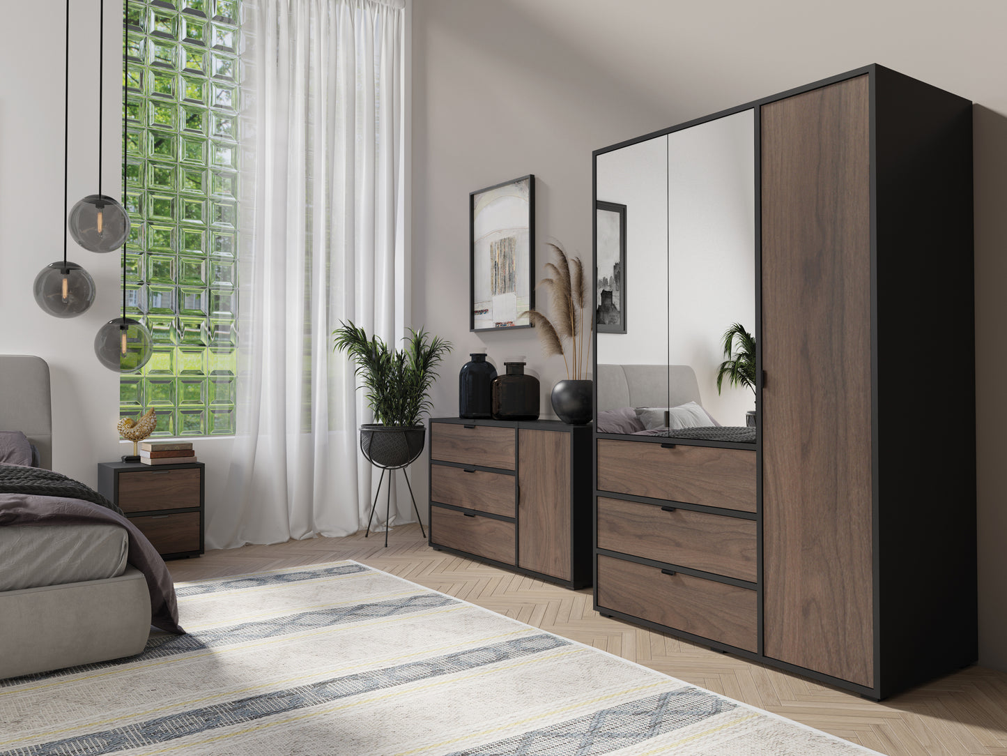 Shaker 3 Drawer Dresser for Bedroom, Black