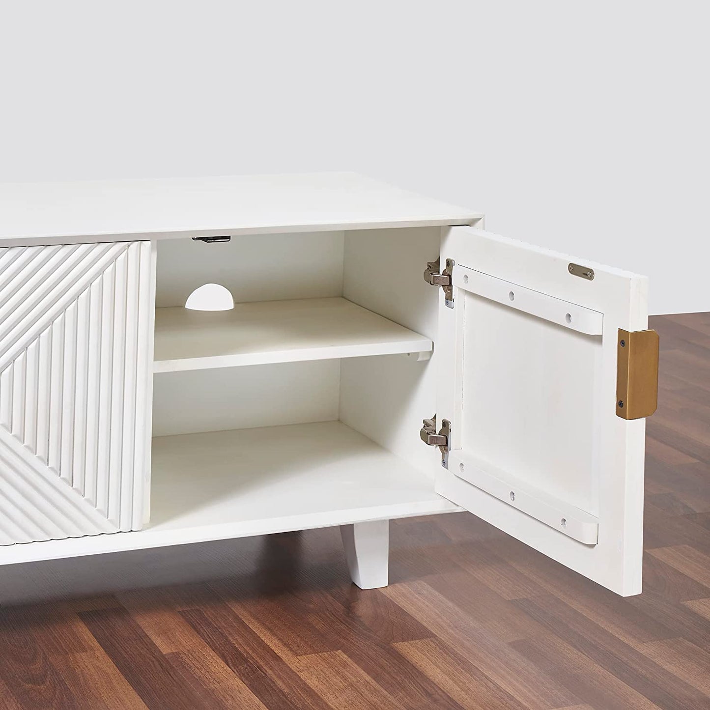 Crestwood 65 Inch TV Stand Entertainment Center with Storage, White