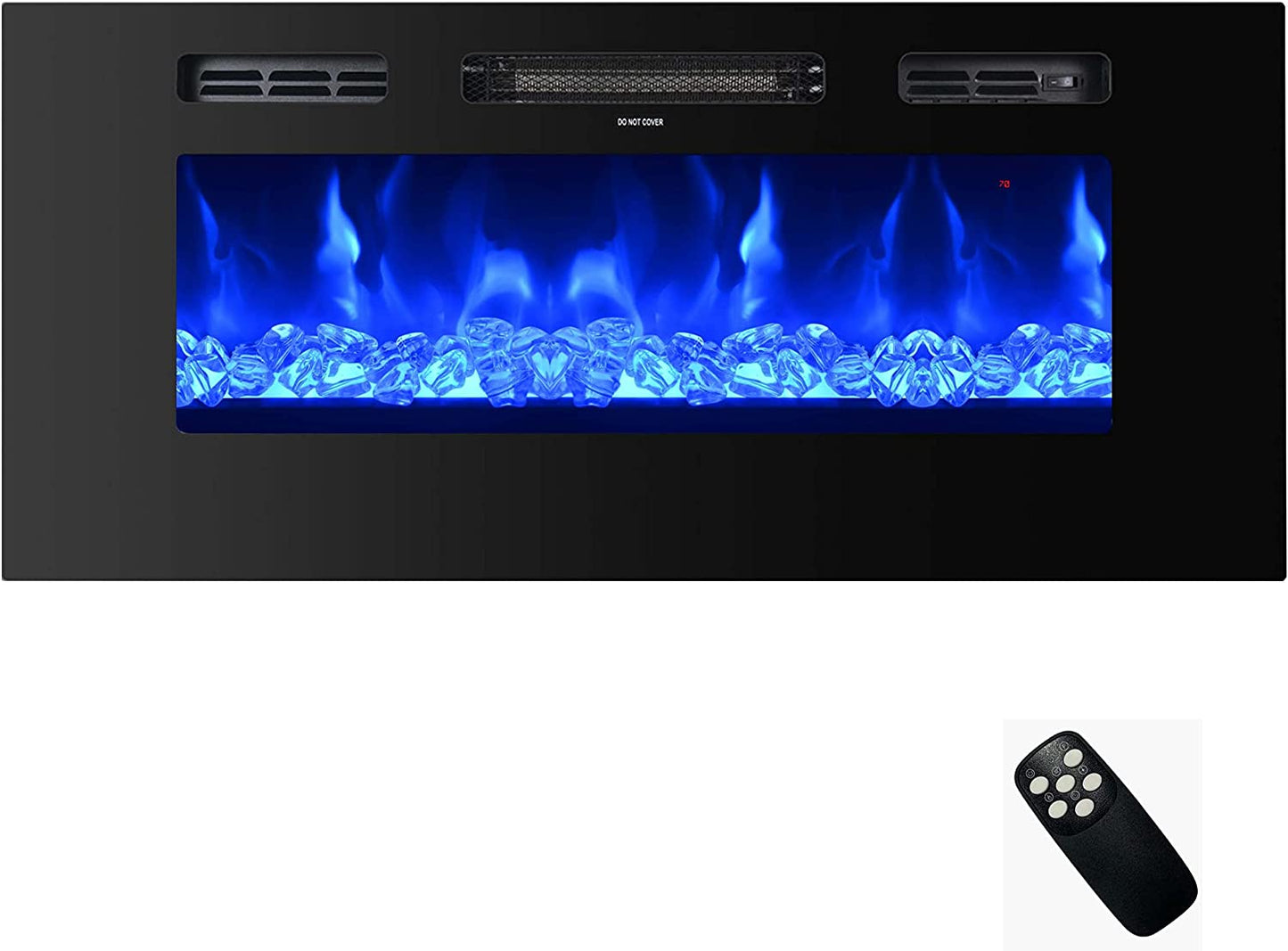 32 Inch Electric Fireplace Insert Recessed and Wall Mounted