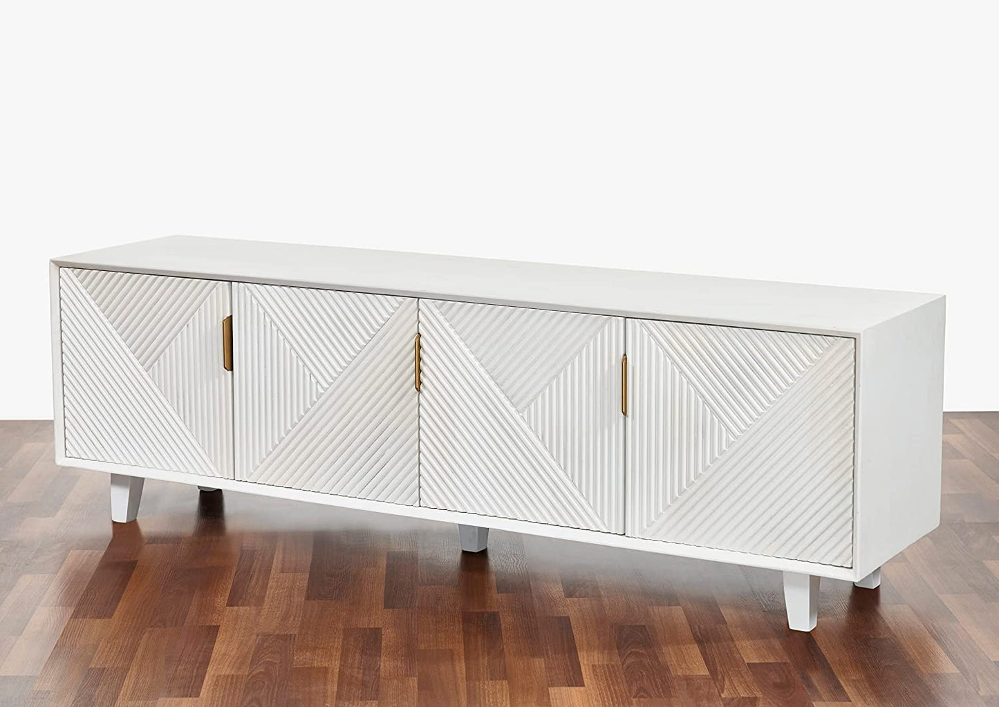 Crestwood 65 Inch TV Stand Entertainment Center with Storage, White