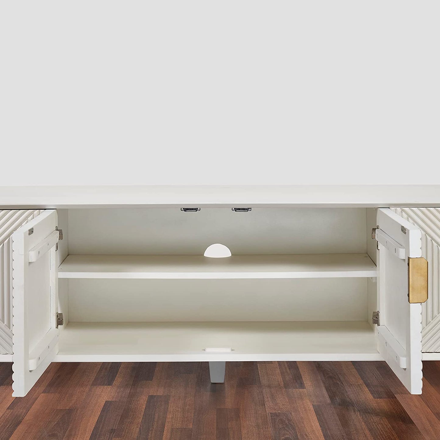 Crestwood 65 Inch TV Stand Entertainment Center with Storage, White