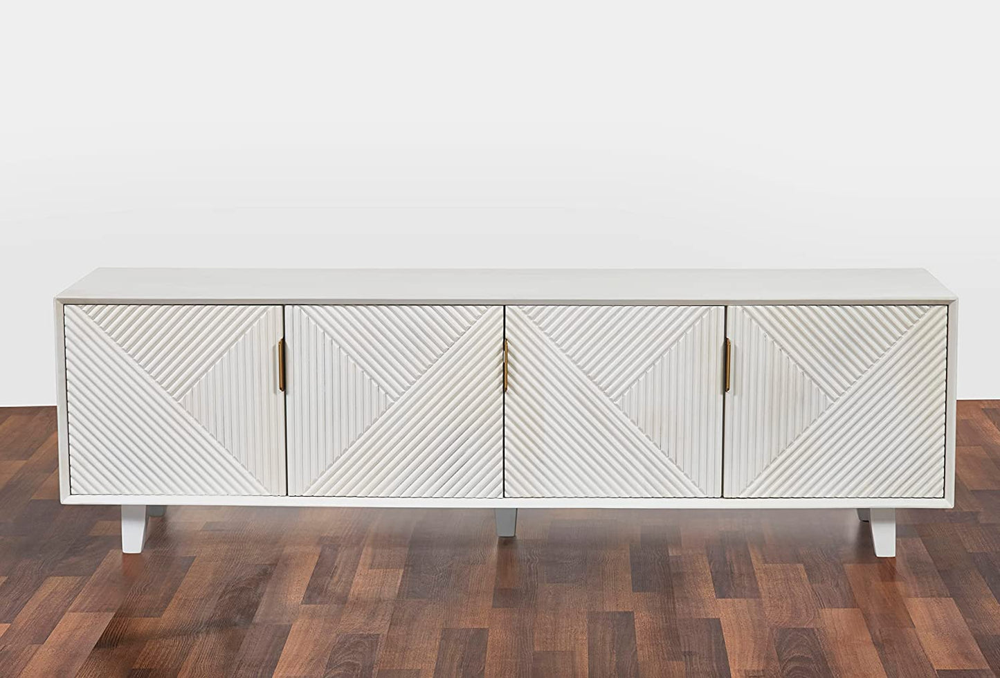 Crestwood 65 Inch TV Stand Entertainment Center with Storage, White